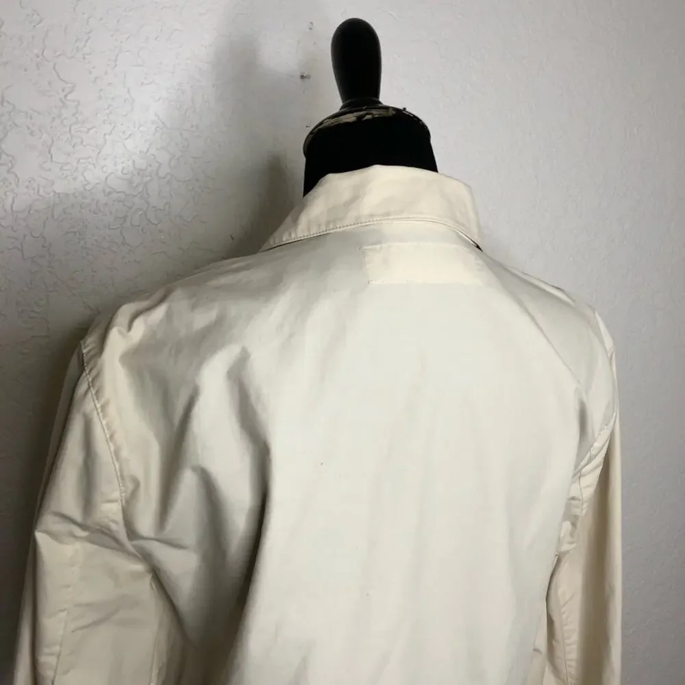 Theory Miron Fitzroy light tan cream full zip utility jacket size Medium